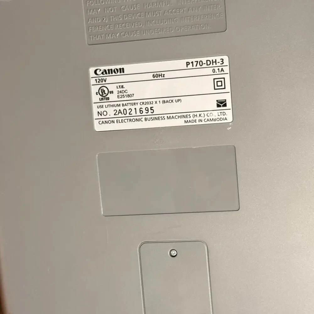 Canon P170-DH-3 12 Digit Desktop Printing Calculator 10-Key Powers On Read